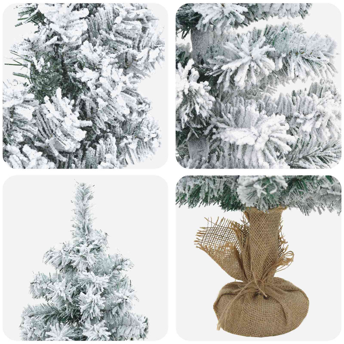 Mini kalėdinių eglučių rinkinys 90 cm PVC Žalia ir balta