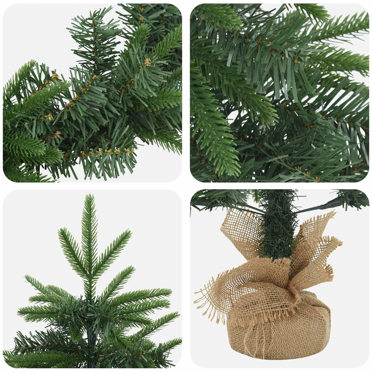 Mini kalėdinių eglučių rinkinys 90 cm PVC ir PE Žalia