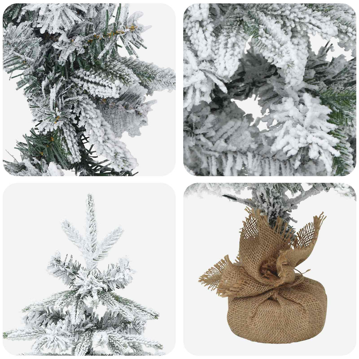 Mini Kalėdų medis 90 cm PVC ir PE Žalia ir balta