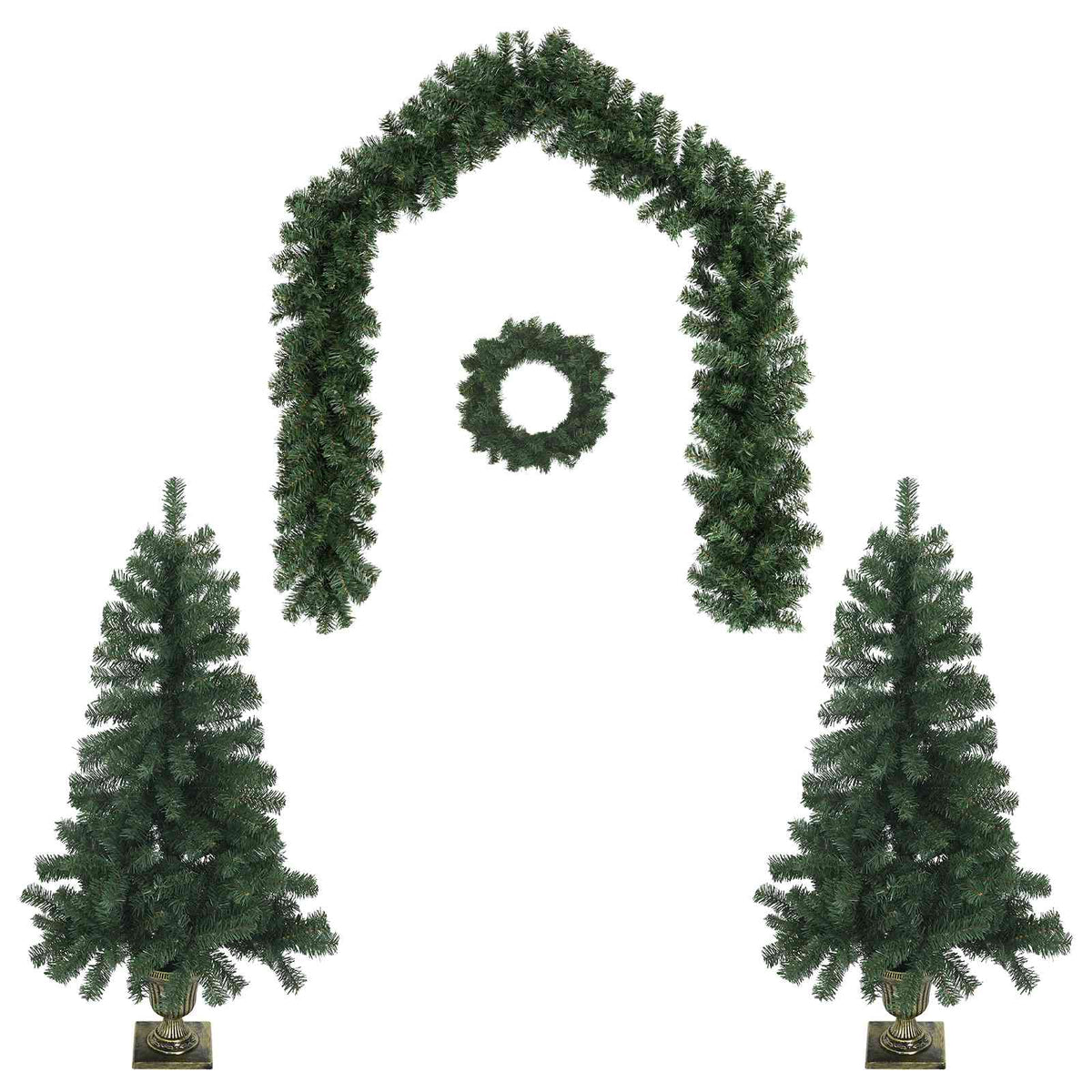 Mini kalėdinių eglučių rinkinys 120 cm PVC Žalia