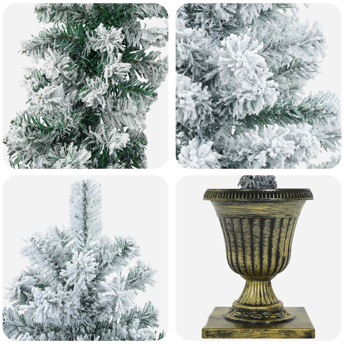Mini kalėdinių eglučių rinkinys 120 cm PVC Žalia ir balta