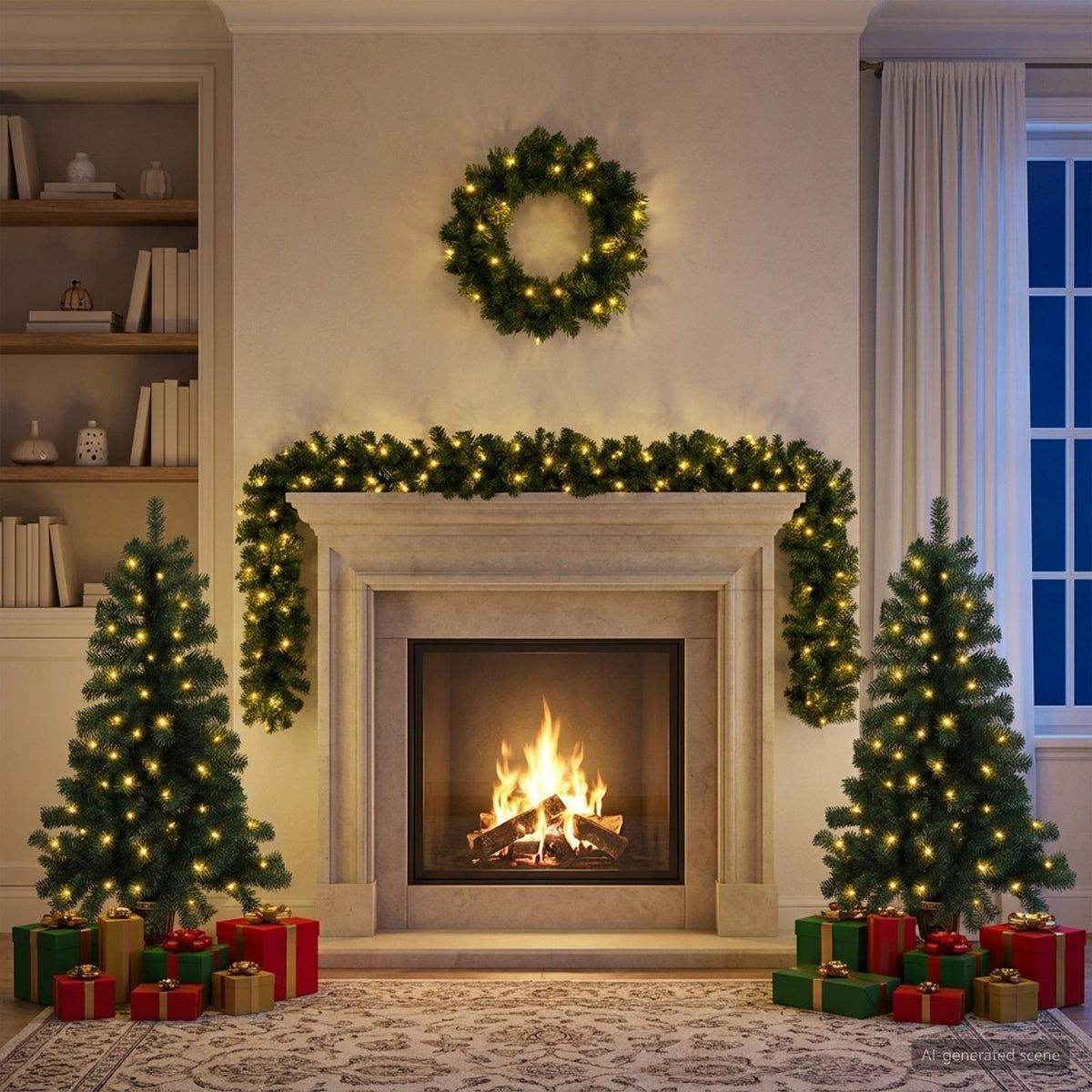 Mini kalėdinių eglučių rinkinys 120 cm 275 LED Šilta balta PVC
