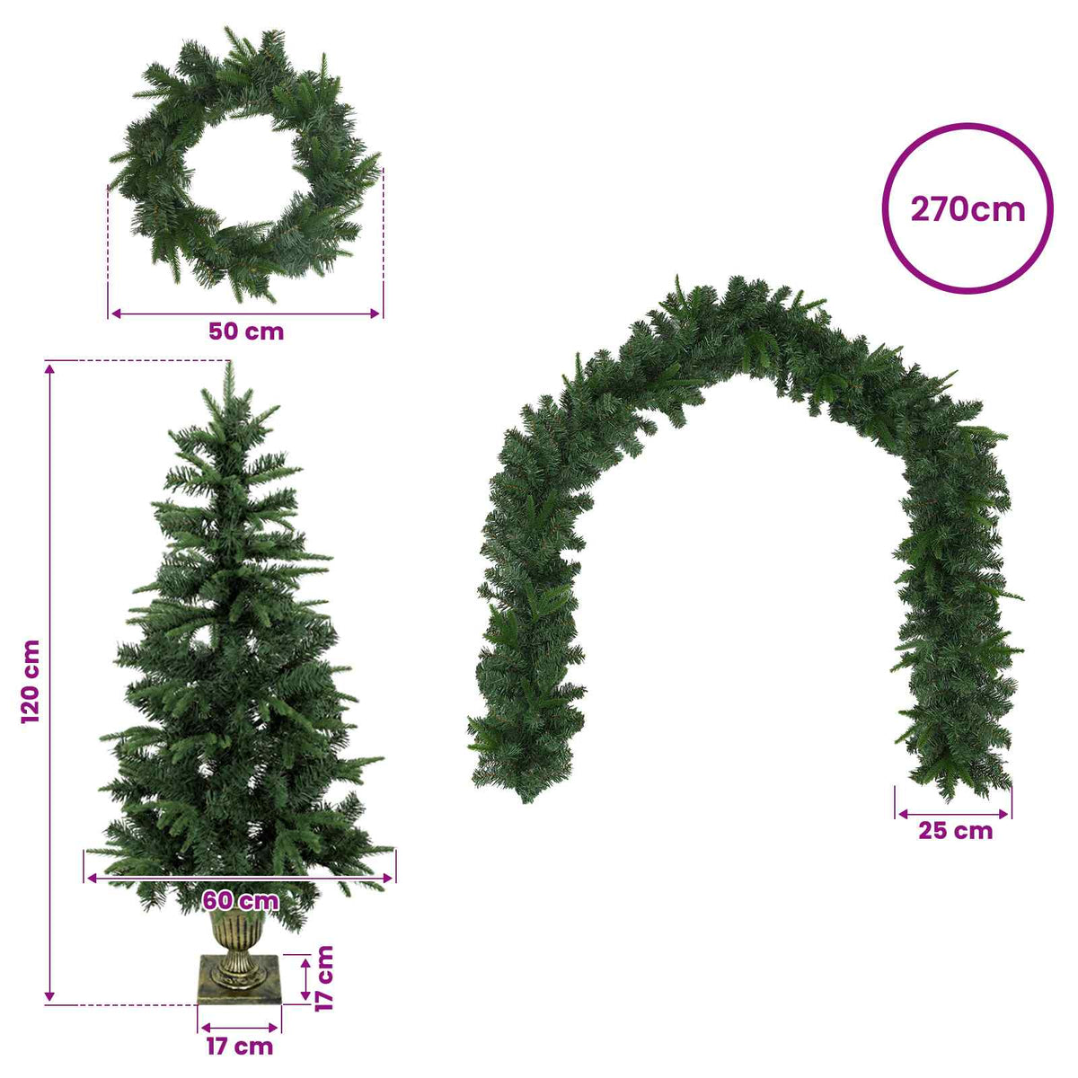 Mini Kalėdų medis 120 cm PVC ir PE Žalia