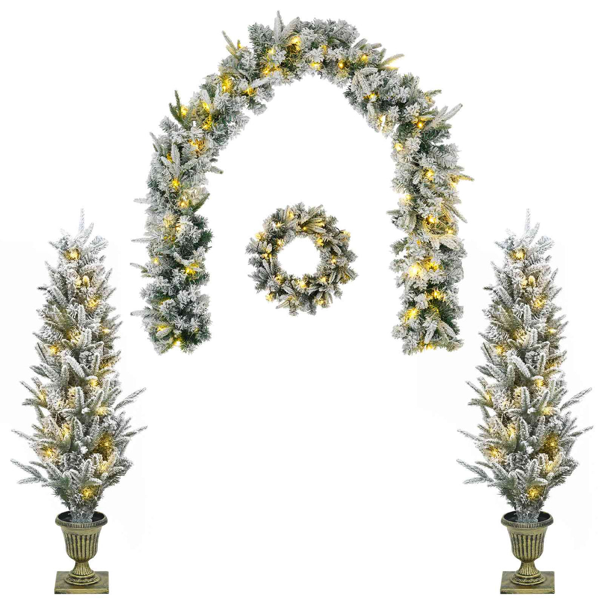Mini Kalėdų medis 120 cm 275 LED Šilta balta PVC ir PE