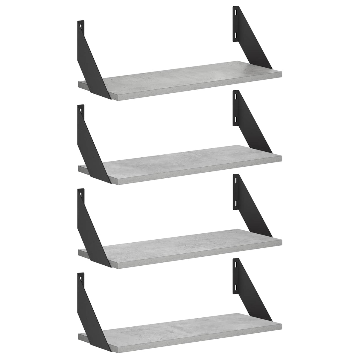 Sieninės lentynos 4 vnt. Betono pilka 50 x 20 x 17 cm