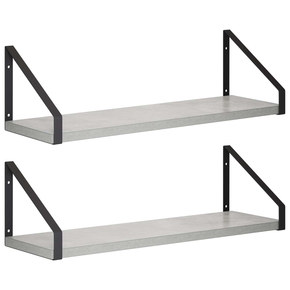 Sieninės lentynos 2 vnt. Betono pilka 50 x 16 x 15,5 cm