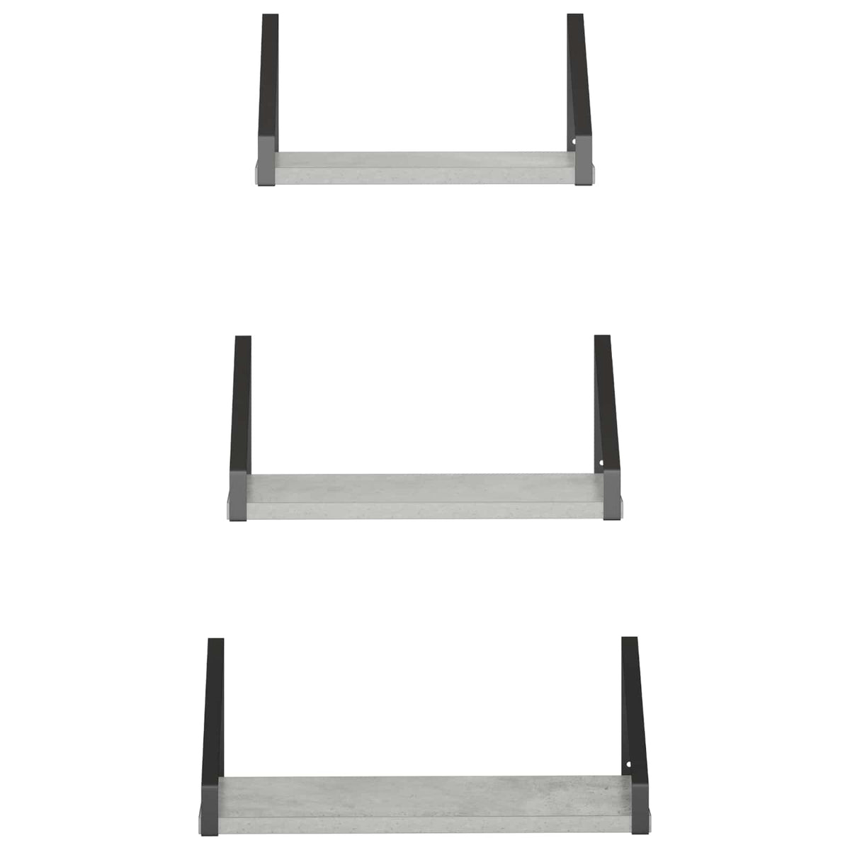 Sieninės lentynos 3 vnt. Betono pilka 40 x 16 x 15,5 cm