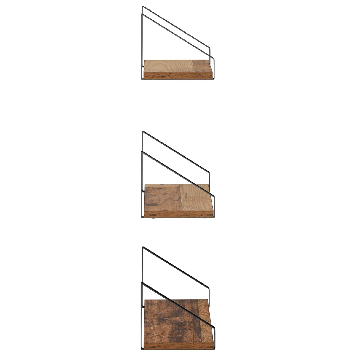 Sieninės lentynos 6 vnt. Sendintos medienos 40 x 16 x 15,5 cm