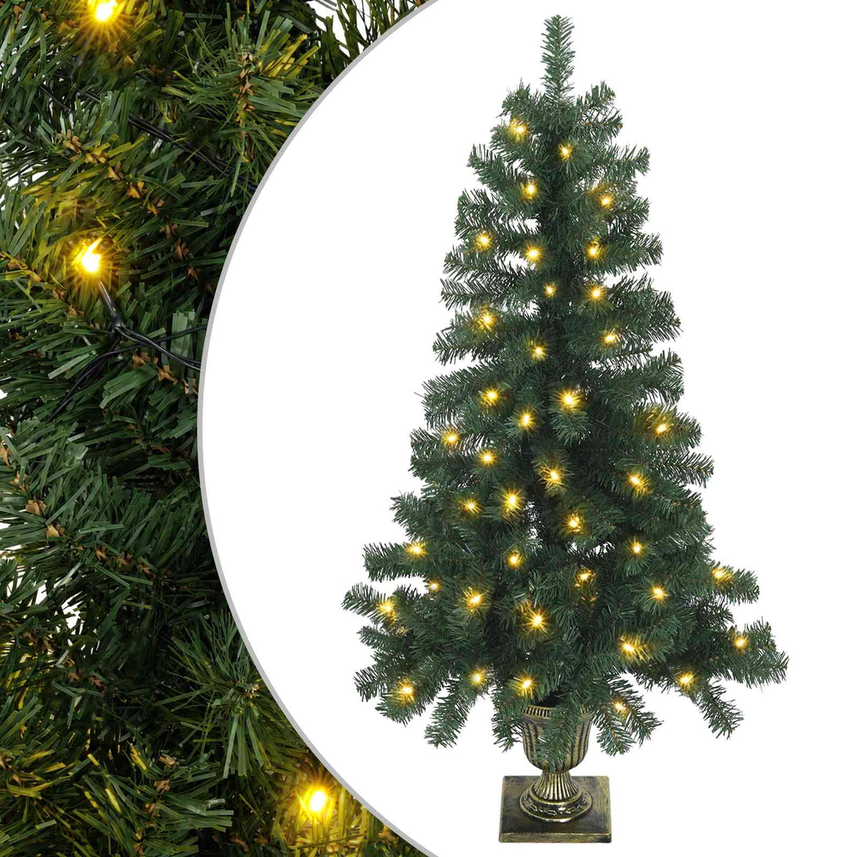 Mini Kalėdų medis 120 cm 100 LED Šilta balta PVC Žalia