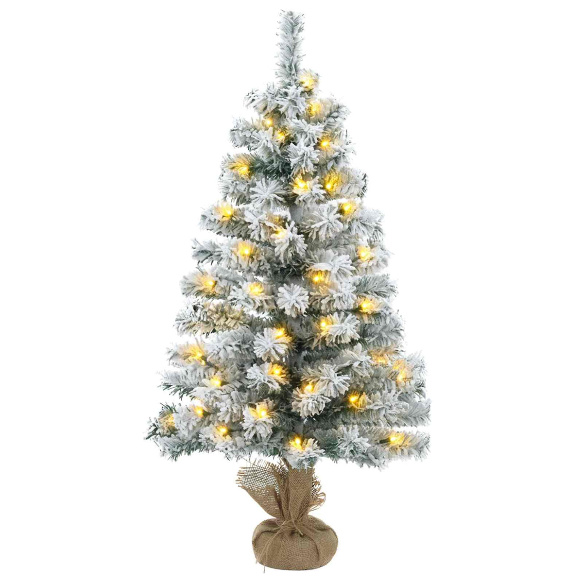 Mini Kalėdų eglutė, apsnigta 60 cm 25 LED Šilta balta PVC