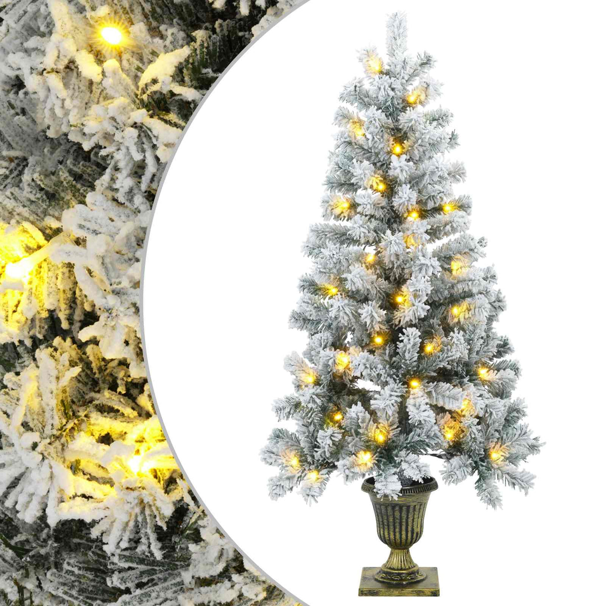 Mini apsnigta Kalėdų eglutė 120 cm 100 LED Šilta balta PVC