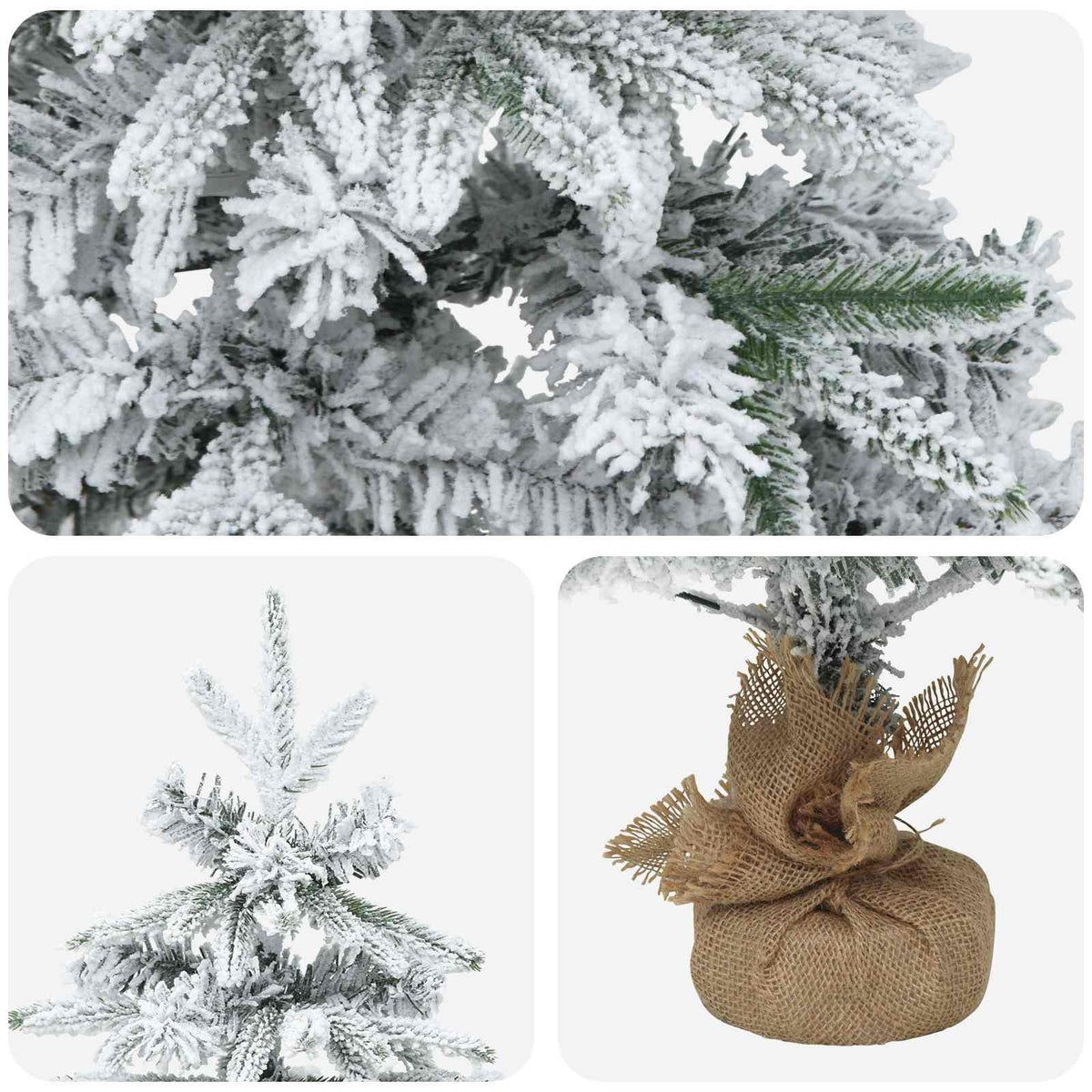 Mini Kalėdų medis 60 cm PVC ir PE Žalia ir balta