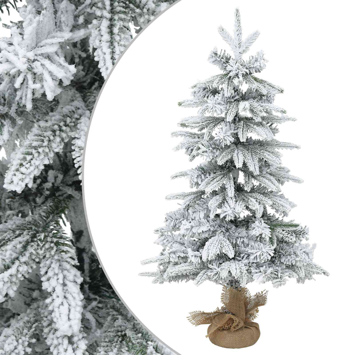 Mini Kalėdų medis 60 cm PVC ir PE Žalia ir balta