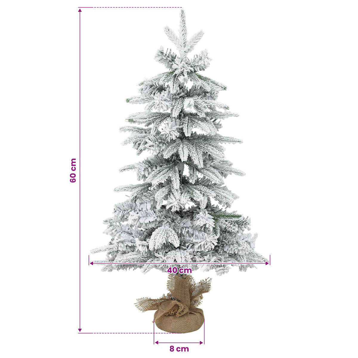 Mini Kalėdų medis 60 cm PVC ir PE Žalia ir balta