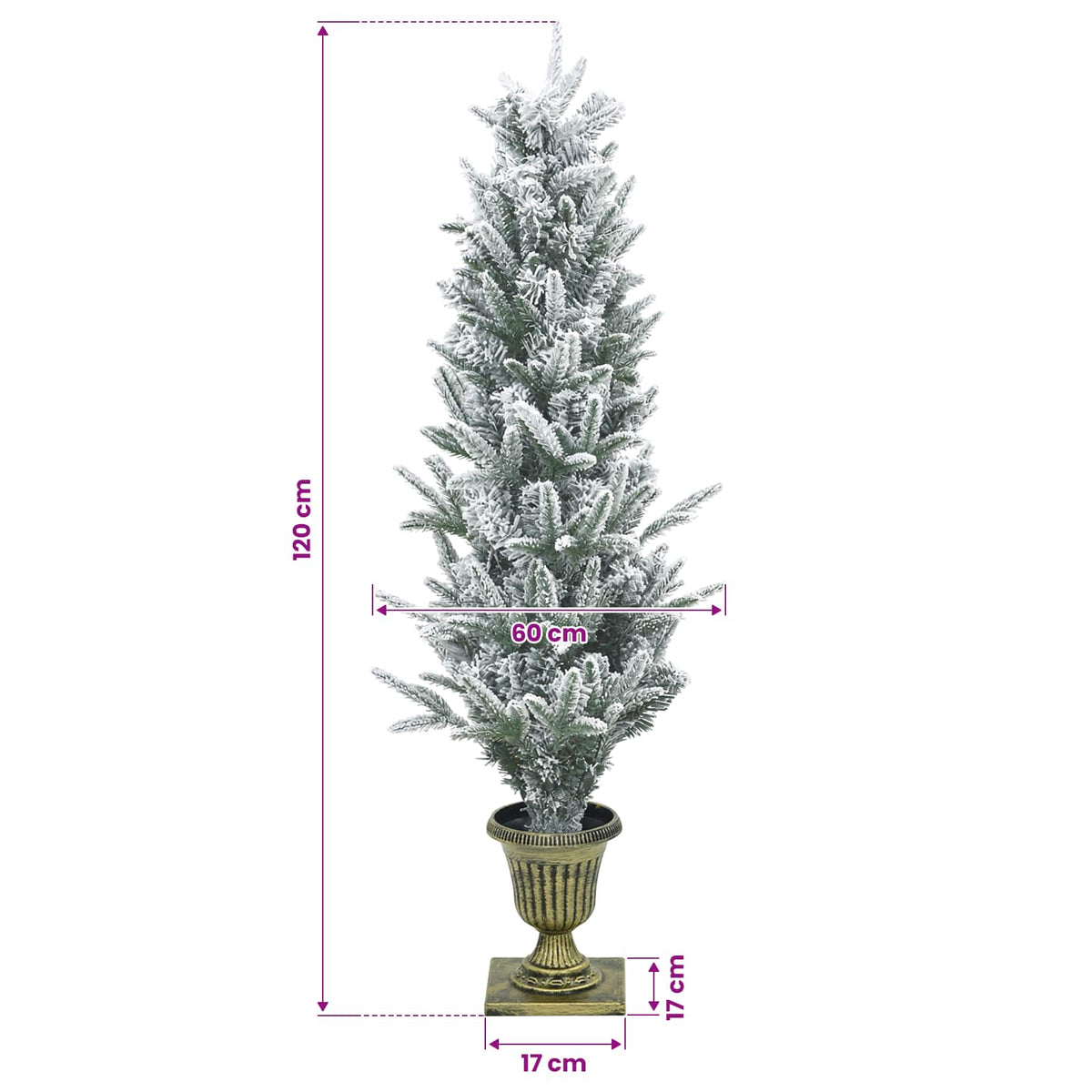Mini Kalėdų medis 120 cm PVC ir PE Žalia ir balta