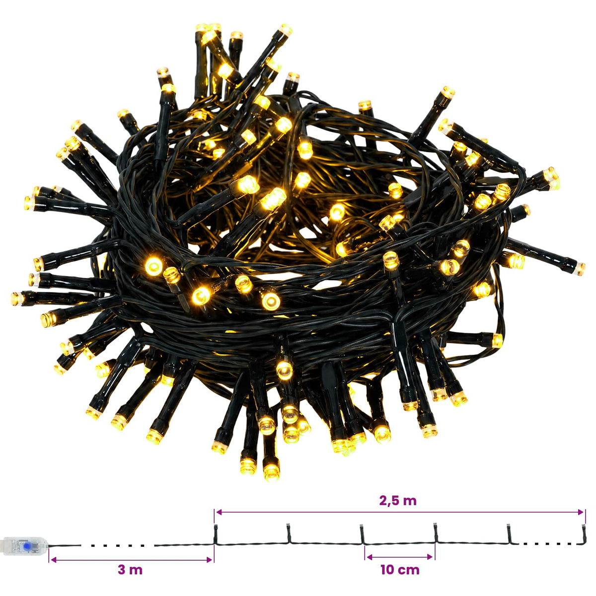 Mini Kalėdų medis 45 cm 25 LED Šilta balta PVC ir PE Žalia