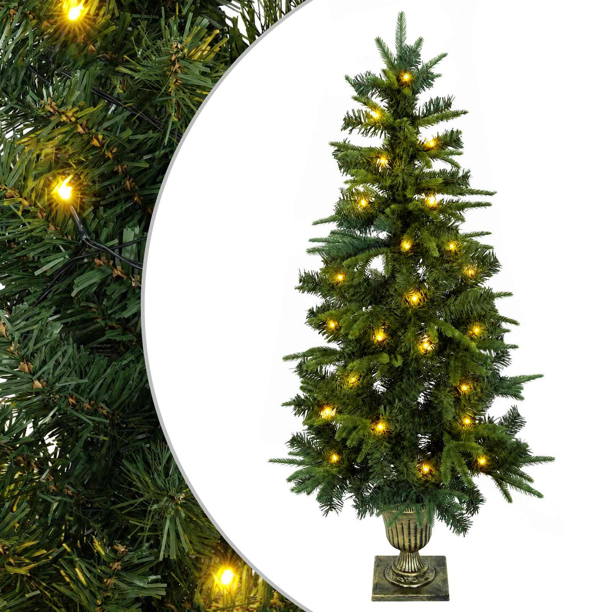 Mini Kalėdų medis 120 cm 100 LED Šilta balta PVC ir PE Žalia