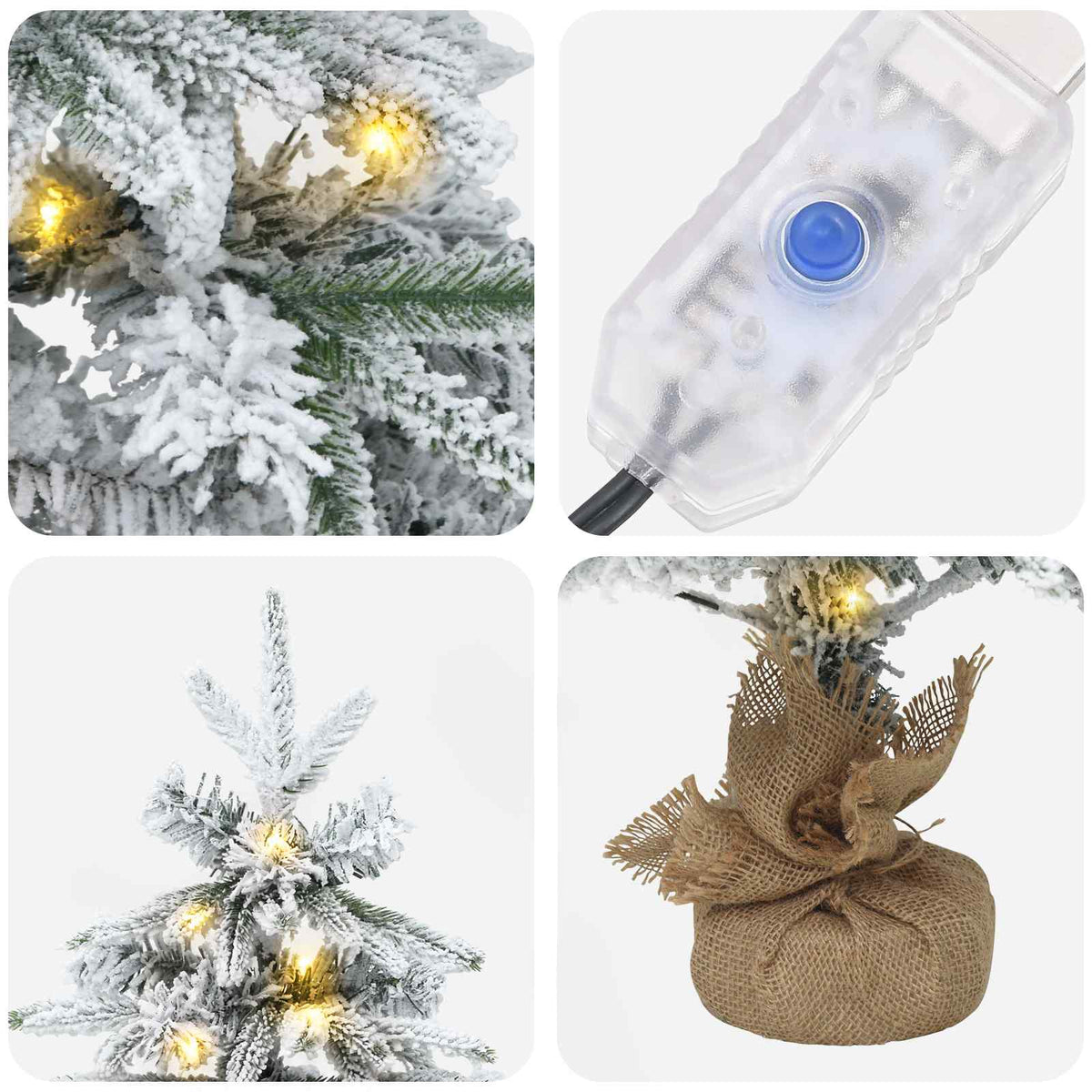 Mini Kalėdų medis 90 cm 50 LED Šilta balta PVC ir PE