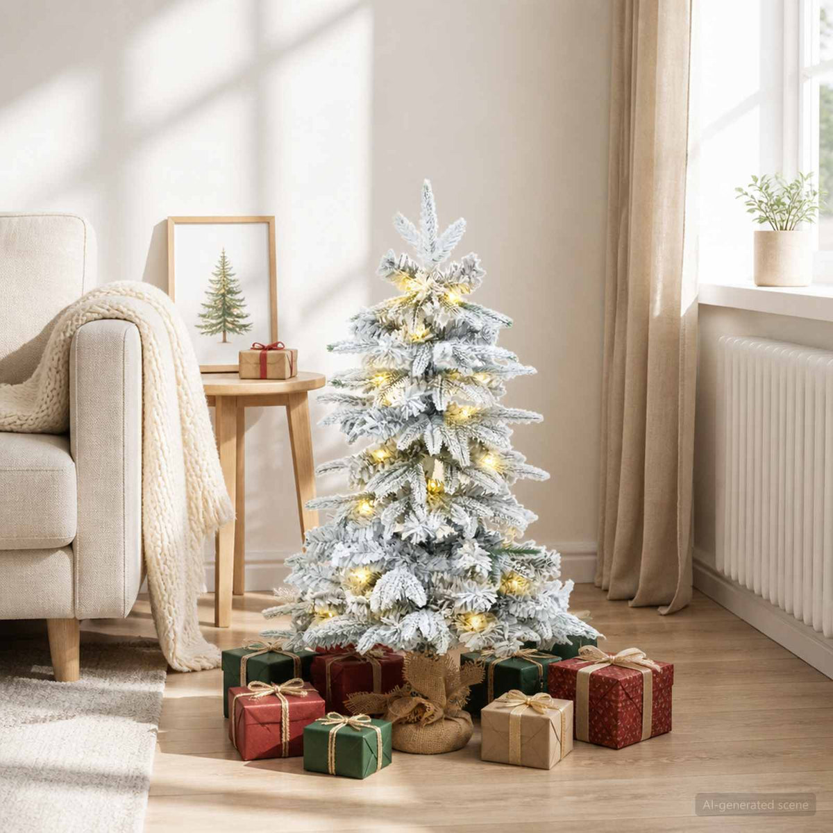 Mini Kalėdų medis 90 cm 50 LED Šilta balta PVC ir PE