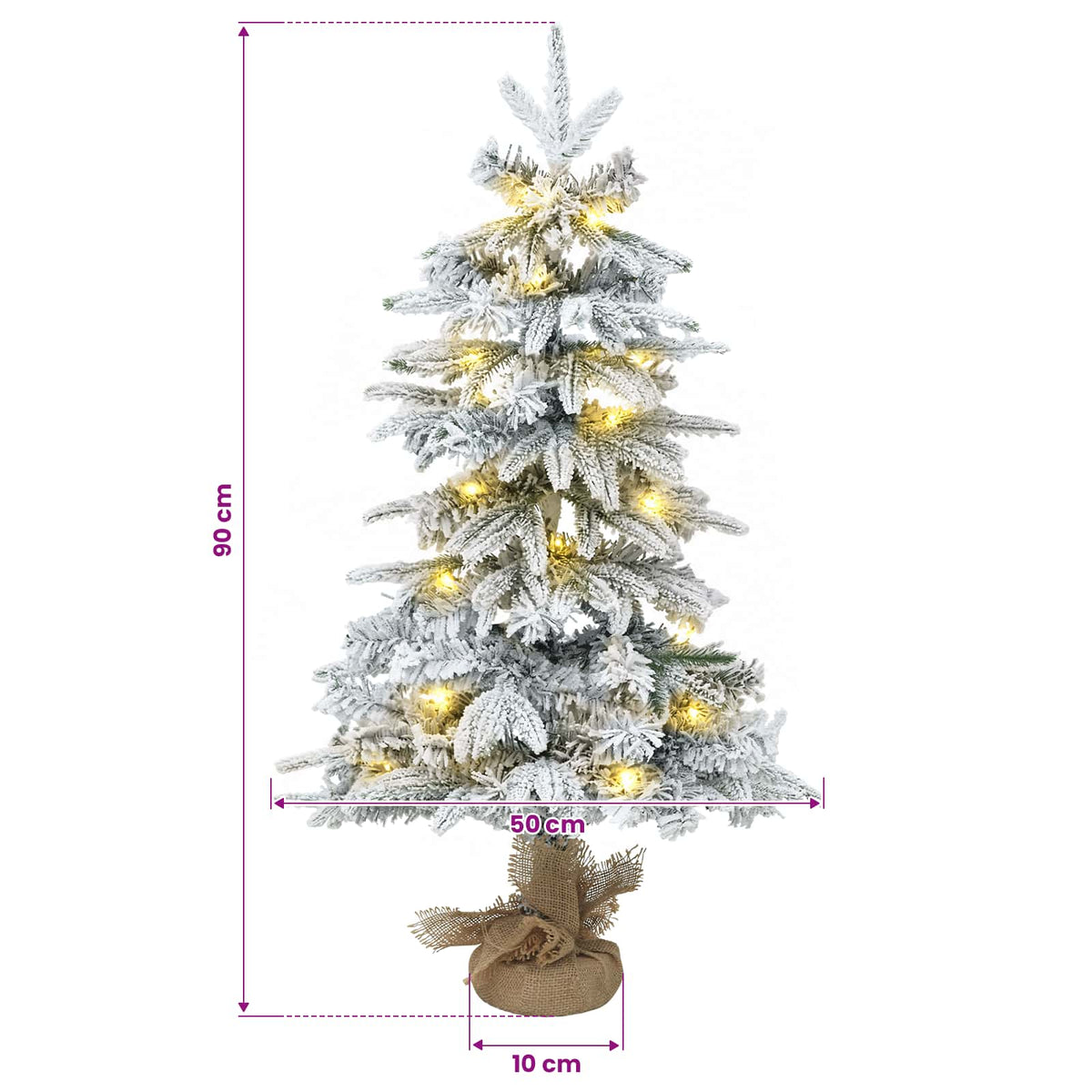 Mini Kalėdų medis 90 cm 50 LED Šilta balta PVC ir PE