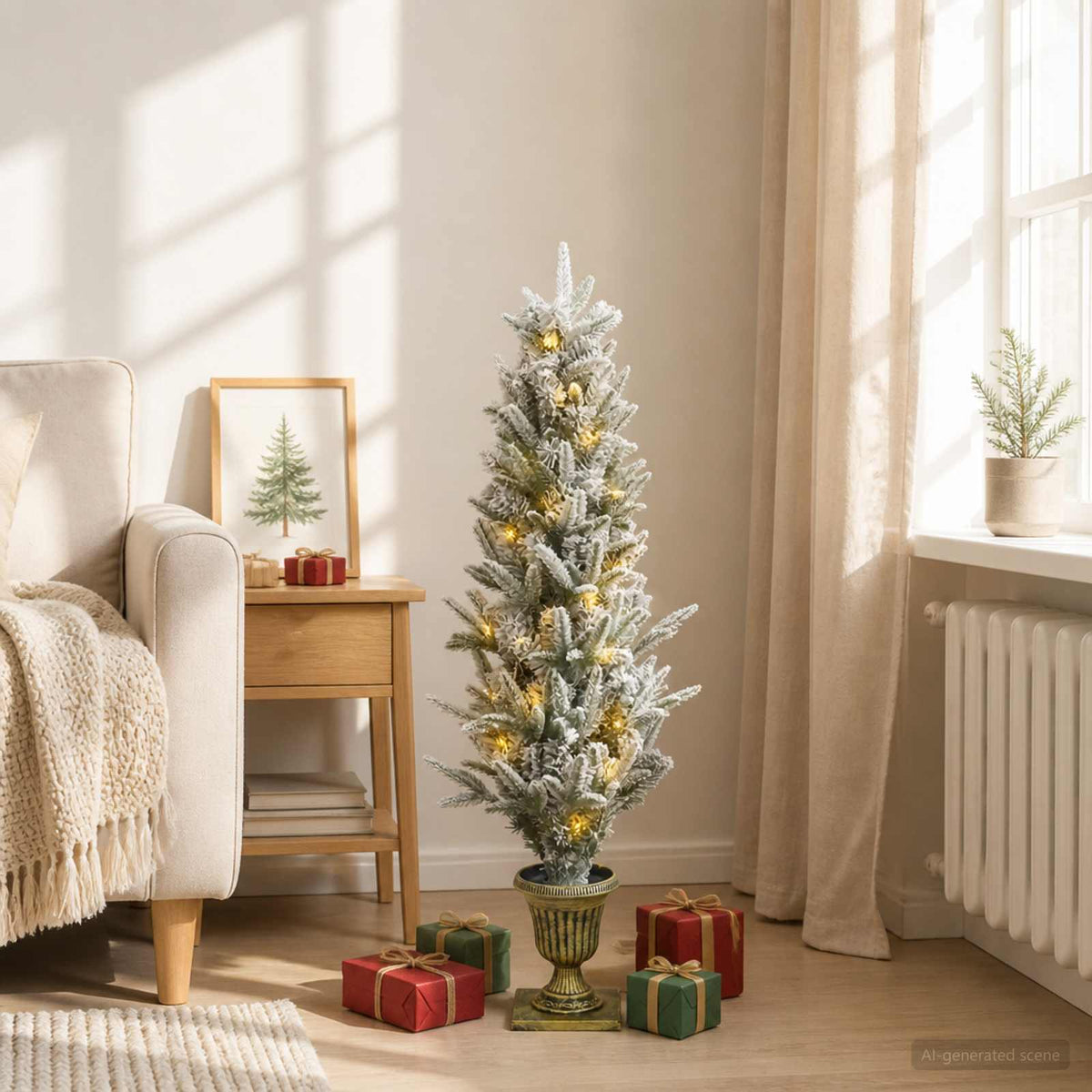 Mini Kalėdų medis 120 cm 100 LED Šilta balta PVC ir PE
