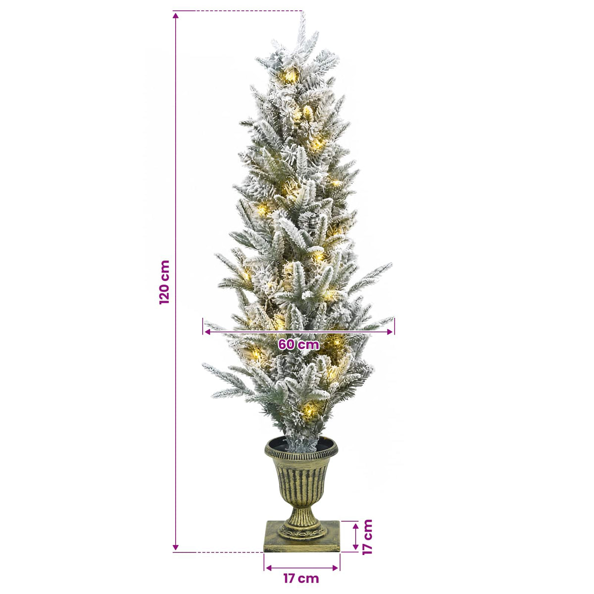 Mini Kalėdų medis 120 cm 100 LED Šilta balta PVC ir PE