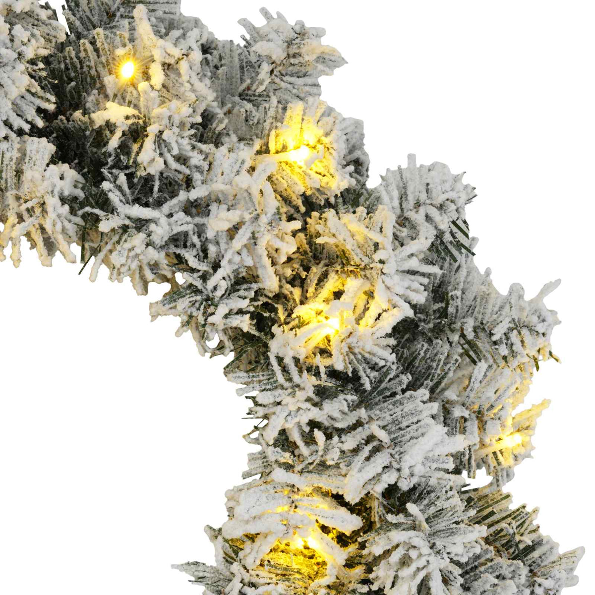 Kalėdų Vainikas Žalia ir balta Ø 50 cm PVC 25 LED