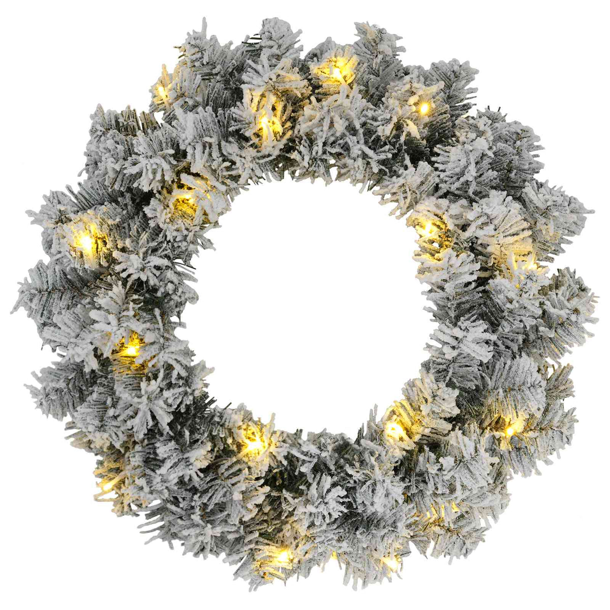 Kalėdų Vainikas Žalia ir balta Ø 50 cm PVC 25 LED