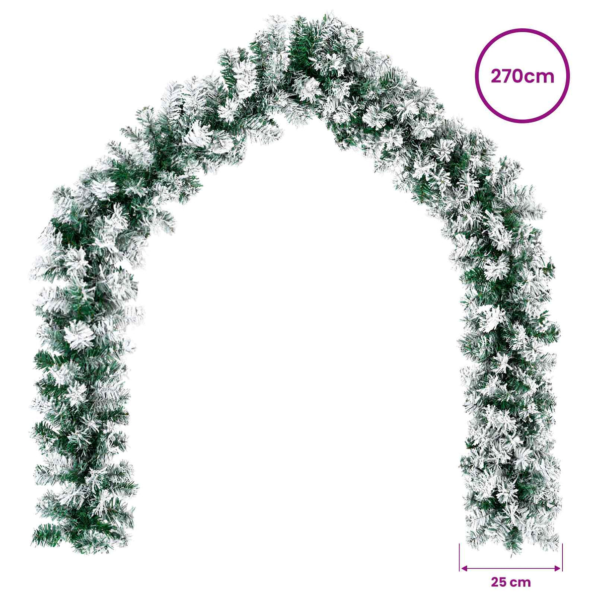 Kalėdinė girlanda Žalia ir balta 270 cm PVC