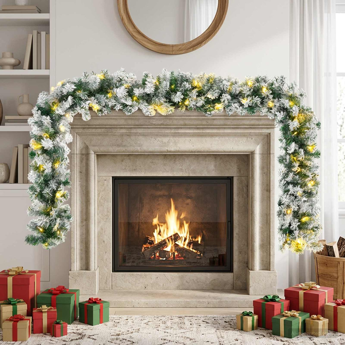 Kalėdinė girlanda Žalia ir balta 270 cm PVC 50 LED