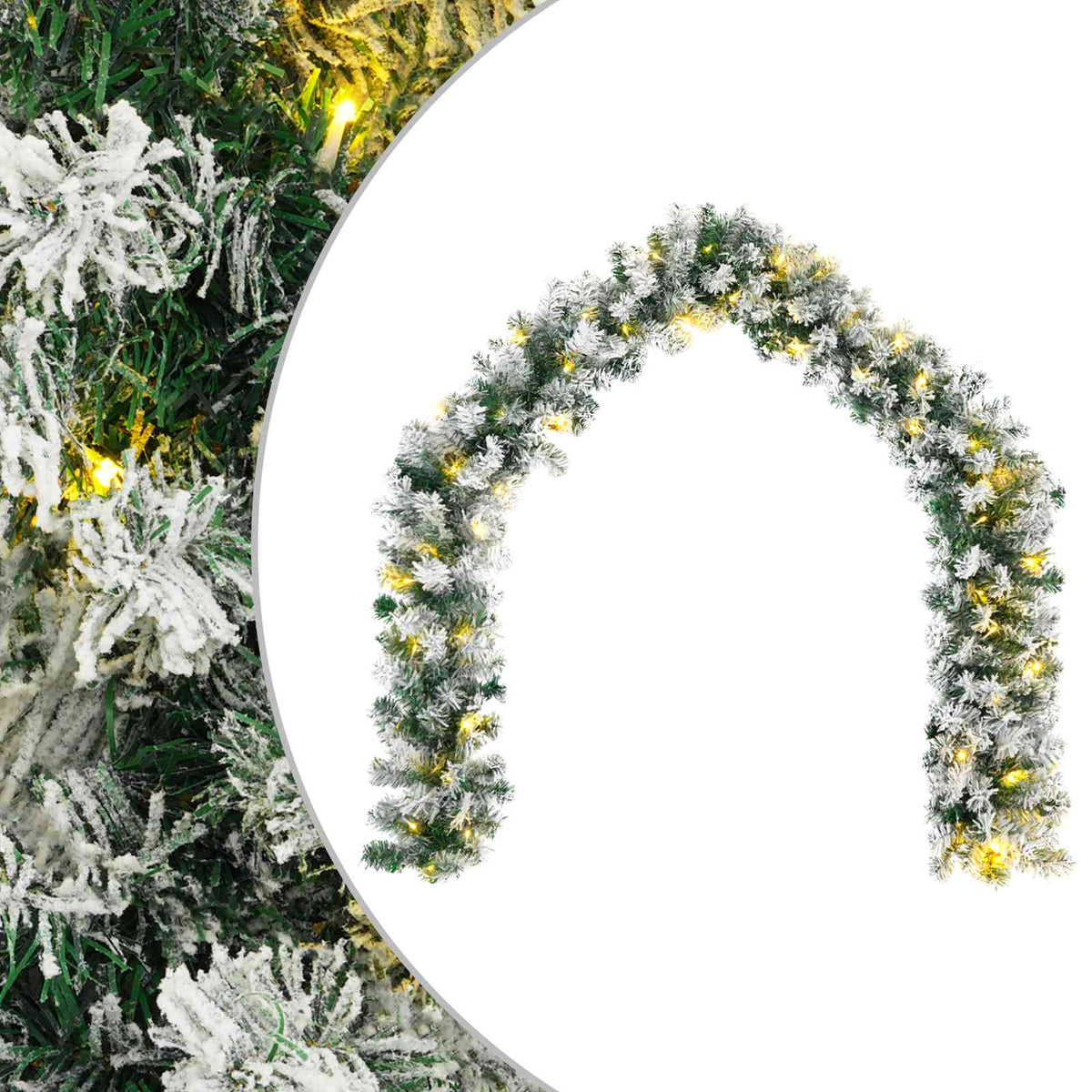 Kalėdinė girlanda Žalia ir balta 270 cm PVC 50 LED
