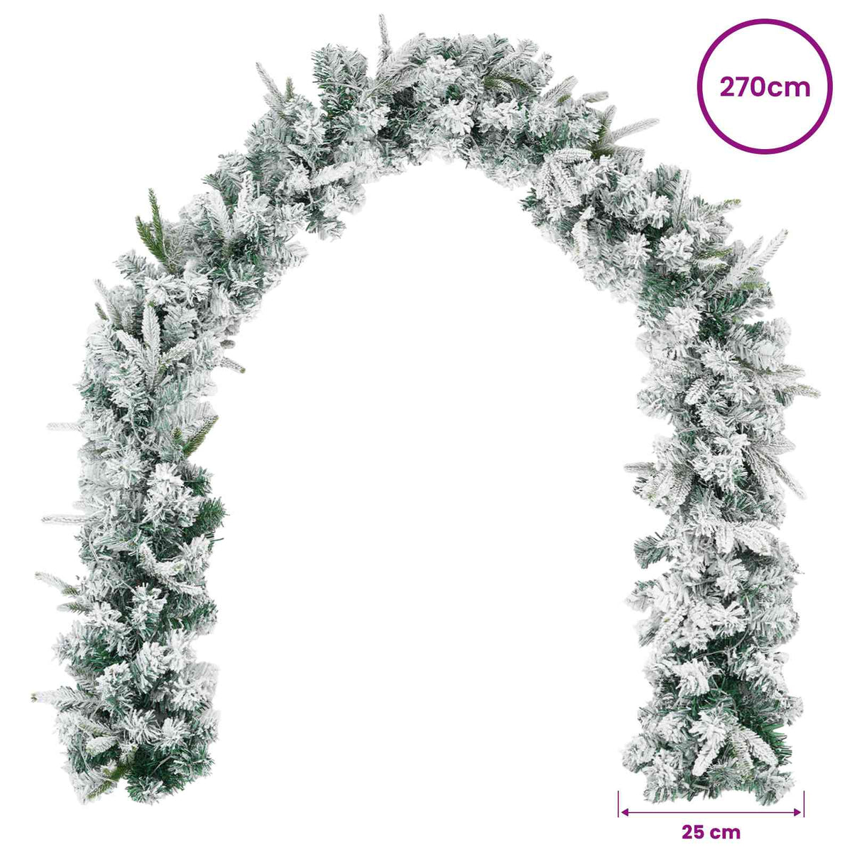 Kalėdinė girlanda Žalia ir balta 270 cm PVC ir PE
