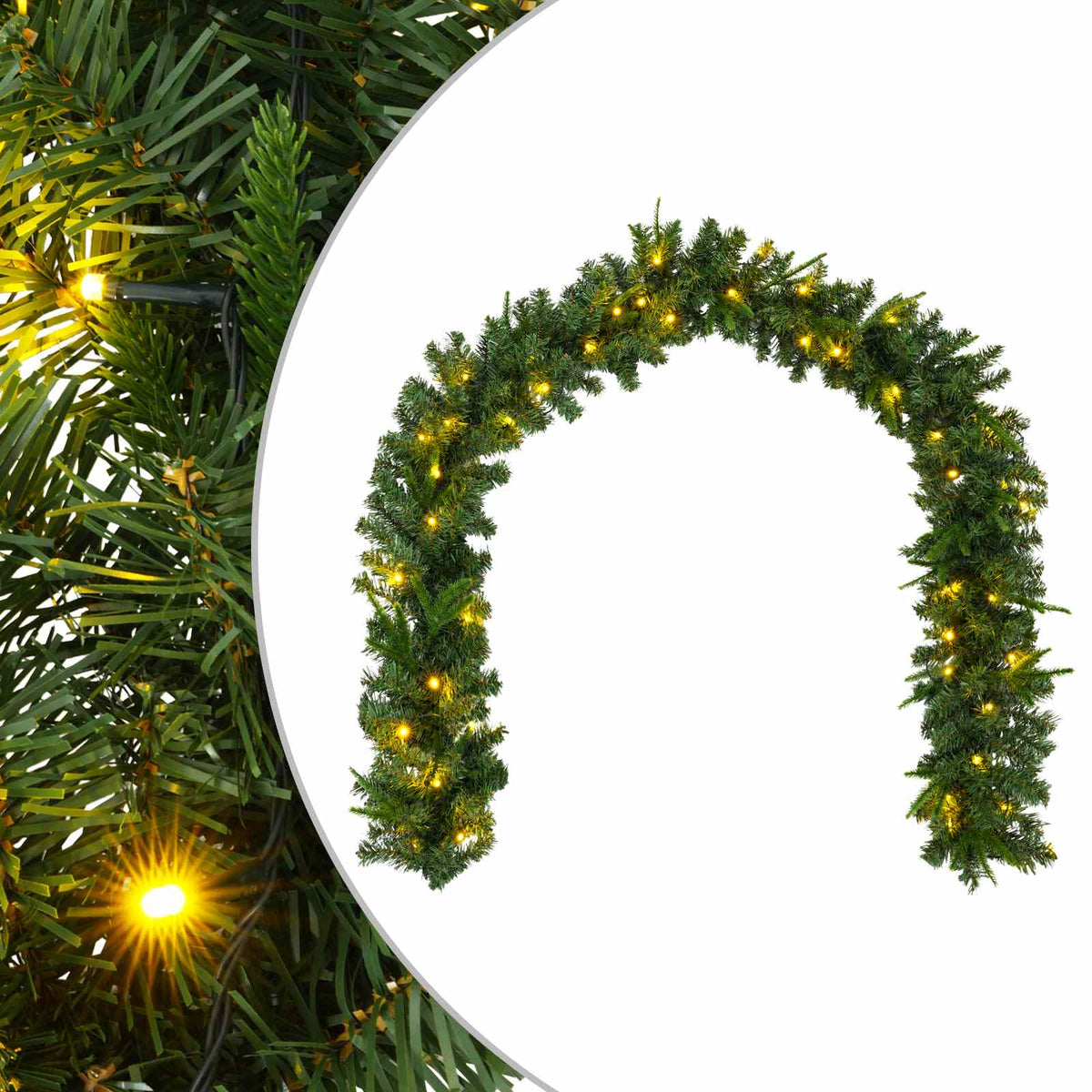 Kalėdinė girlanda Žalia 270 cm PVC ir PE 50 LED