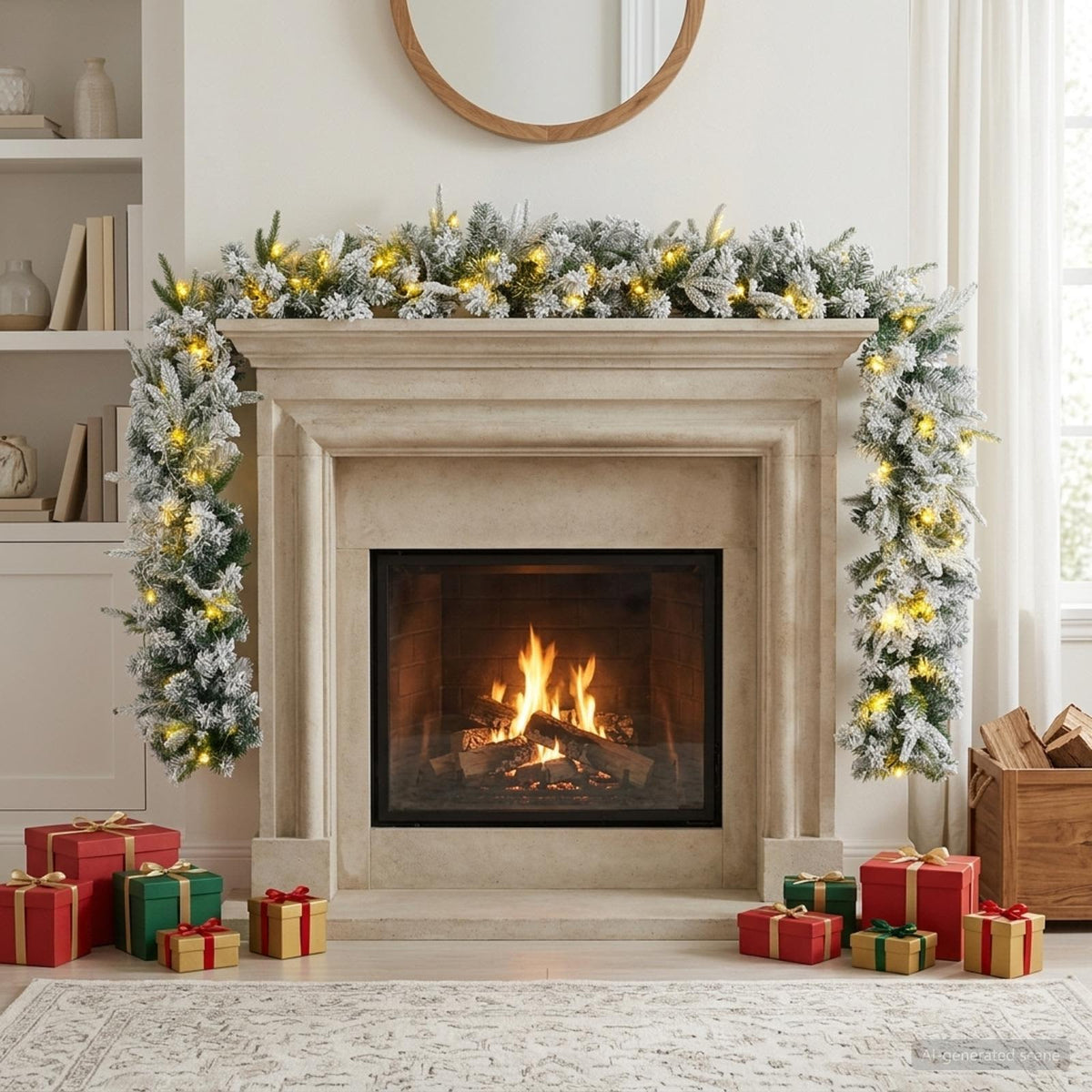 Kalėdinė girlanda Žalia ir balta 270 cm PVC ir PE 50 LED