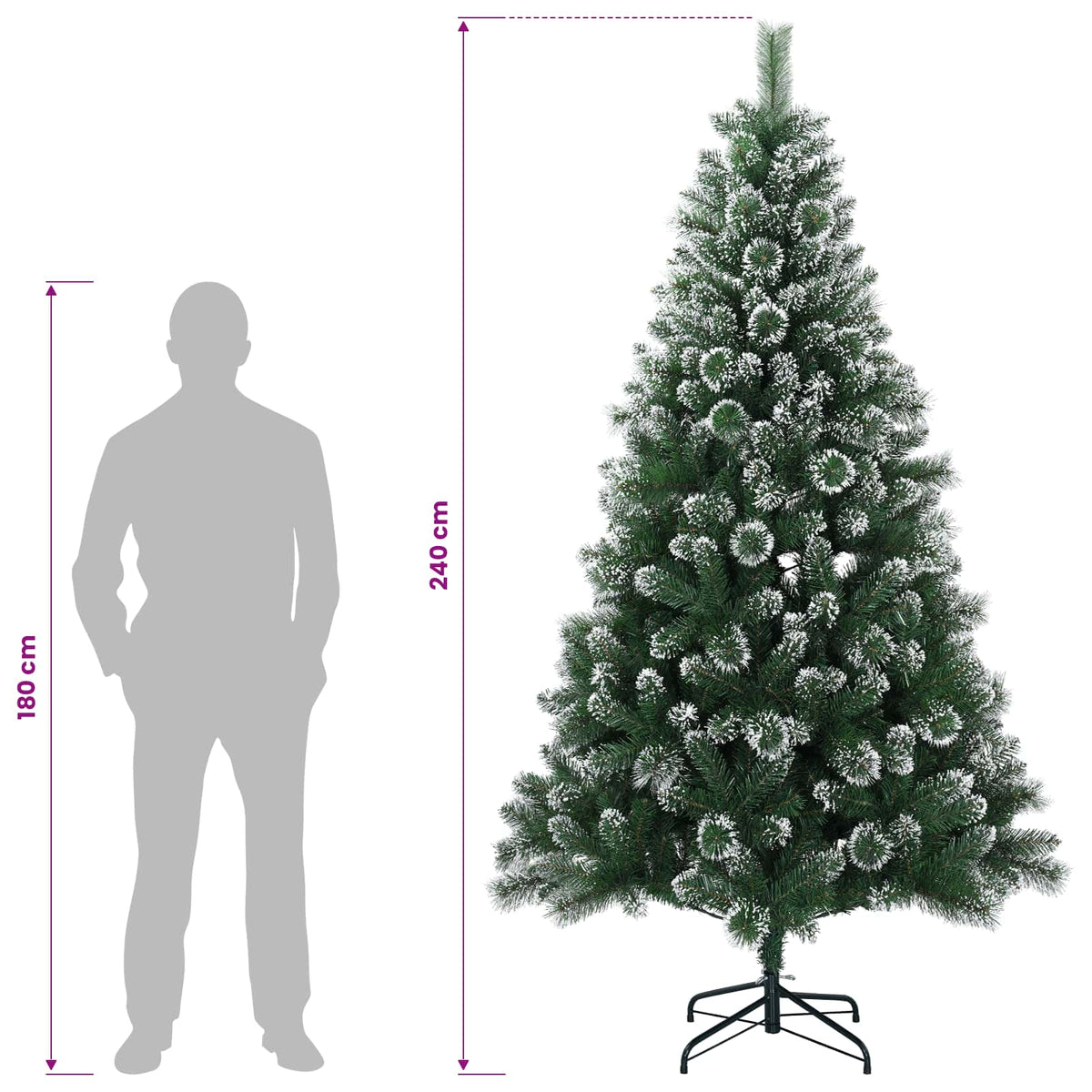 Dirbtinė Kalėdų eglutė 240 cm PVC ir metalas Žalia