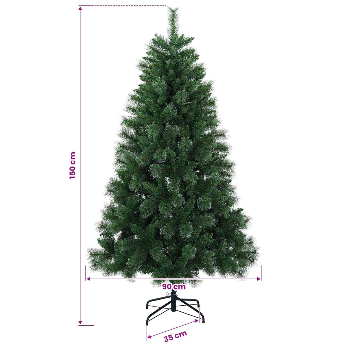 Dirbtinė Kalėdų eglutė 150 cm PVC ir metalas Žalia