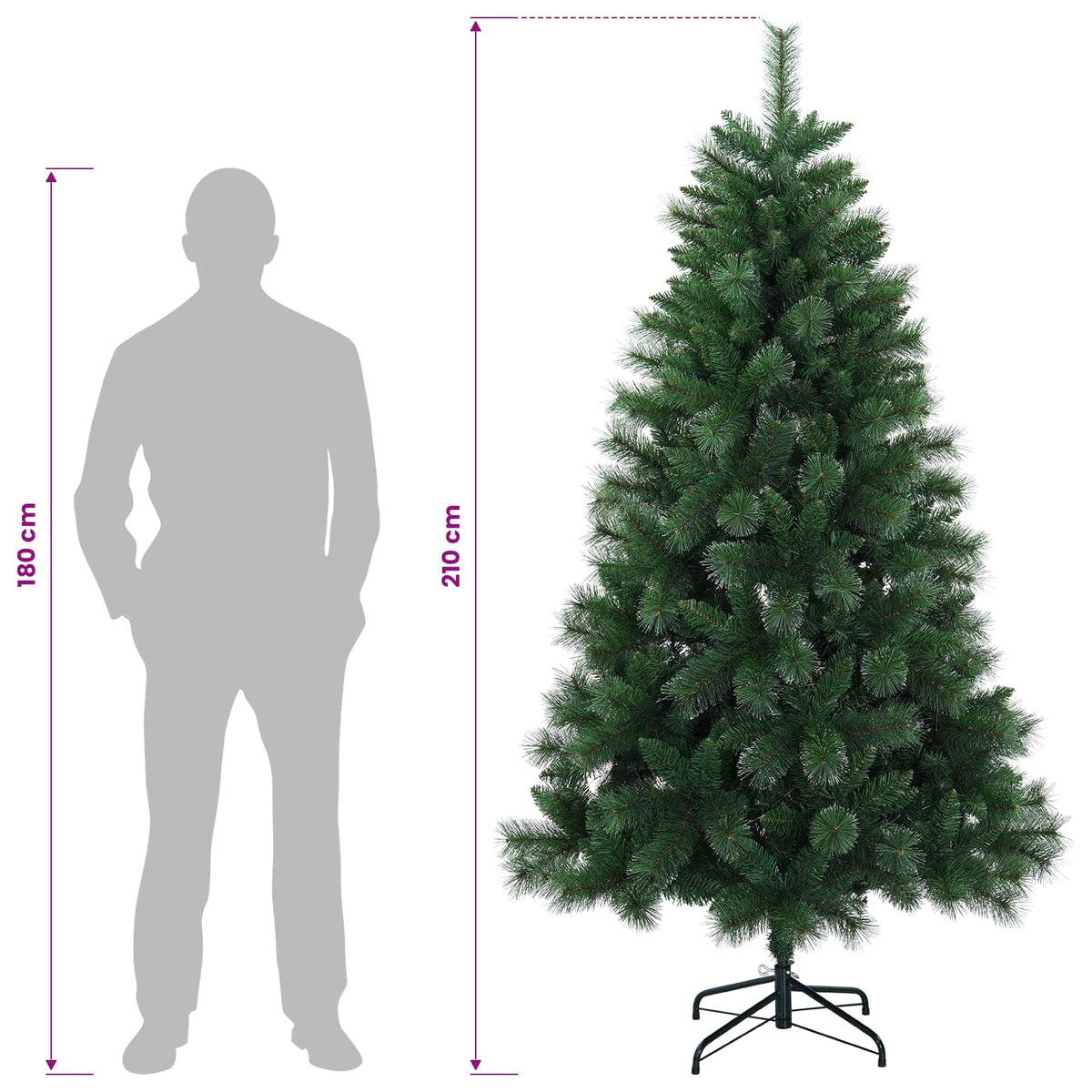 Dirbtinė Kalėdų eglutė 210 cm PVC ir metalas Žalia