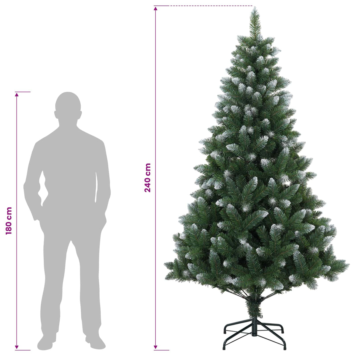 Dirbtinė Kalėdų eglutė 240 cm PVC ir metalas Žalia