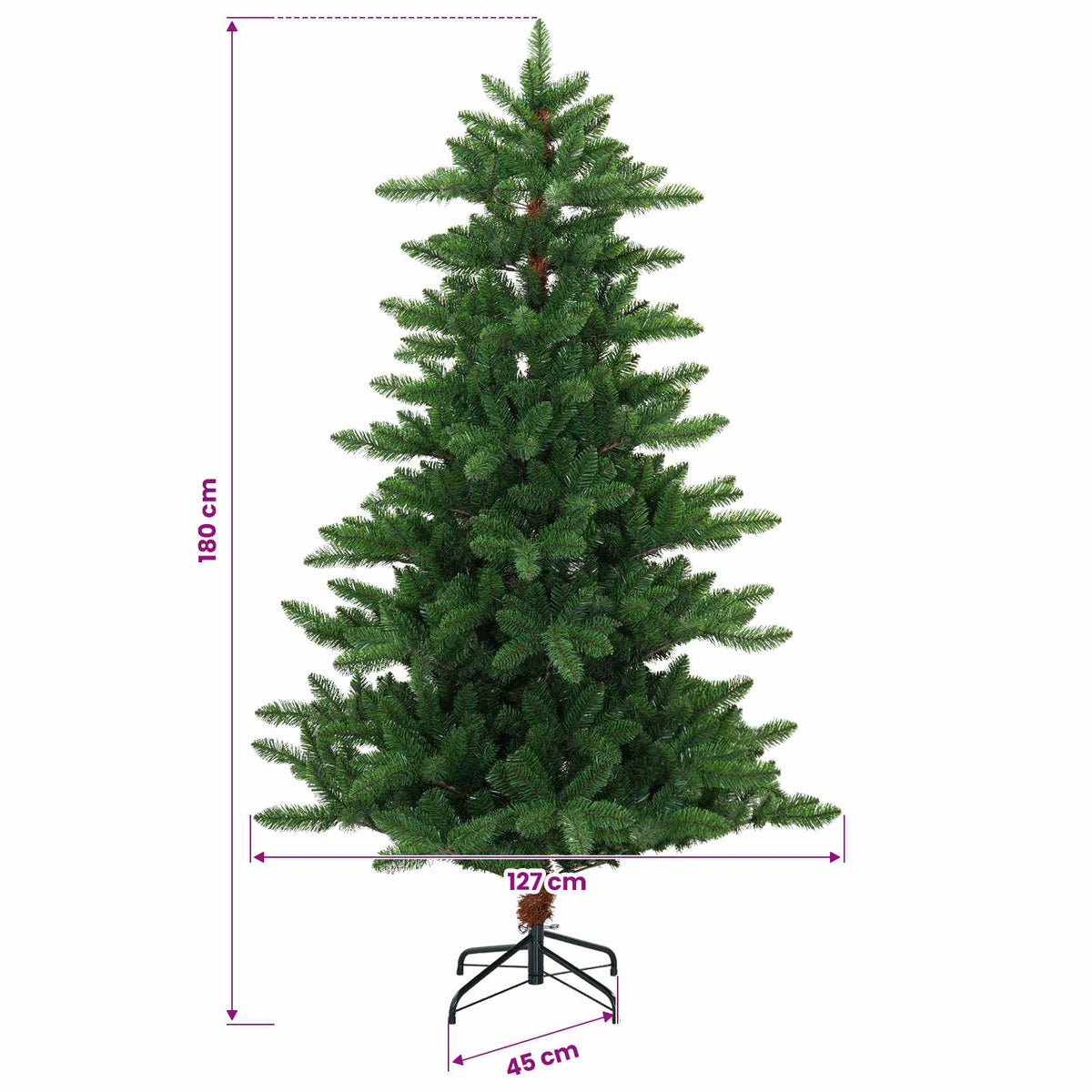 Dirbtinė Kalėdų eglutė 180 cm PVC ir metalas Žalia