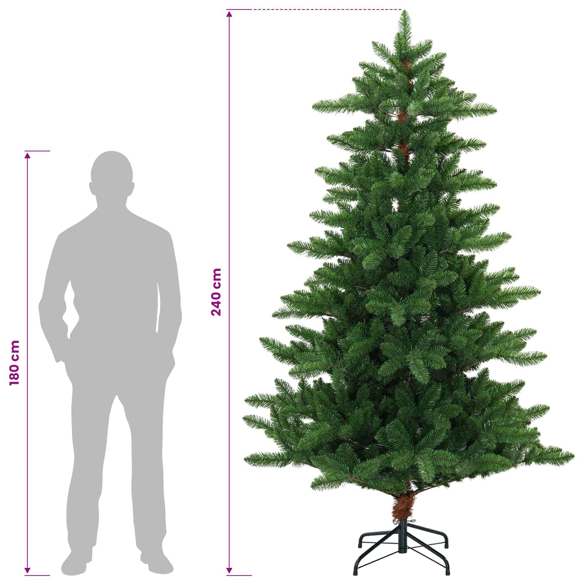 Dirbtinė Kalėdų eglutė 240 cm PVC ir metalas Žalia