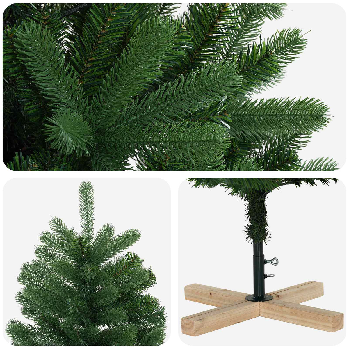 Dirbtinė Kalėdų eglutė 120 cm PVC ir pušies medienos masyvas