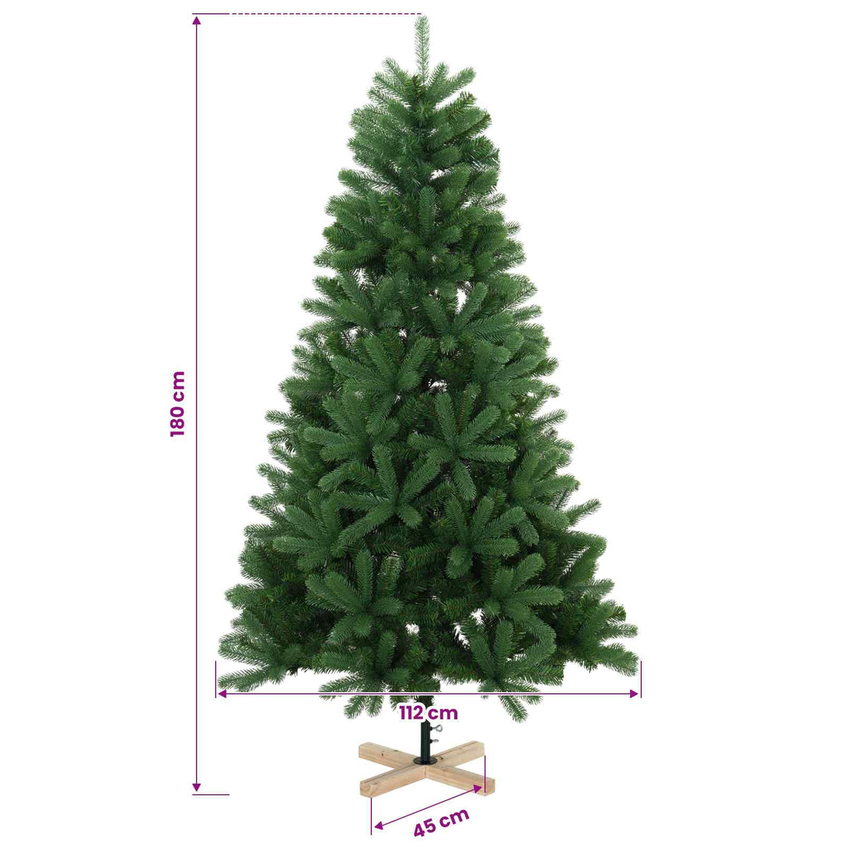 Dirbtinė Kalėdų eglutė 180 cm PVC ir pušies medienos masyvas