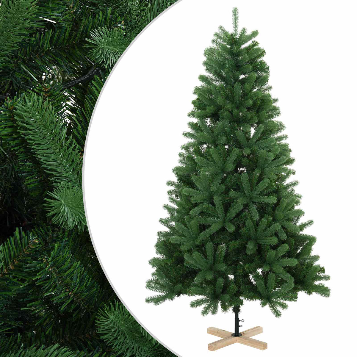 Dirbtinė Kalėdų eglutė 210 cm PVC ir pušies medienos masyvas
