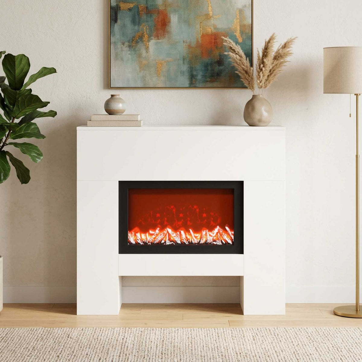 Elektrinis židinys Balta 100 x 24,5 x 90 cm Apdirbta mediena