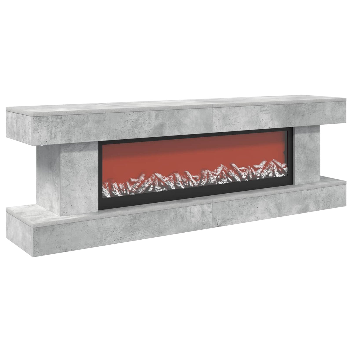 Elektrinis židinys Betono 150 x 30 x 50 cm Apdirbta mediena