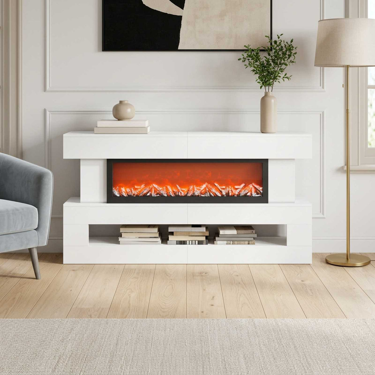 Elektrinis židinys Balta 150 x 21 x 77 cm Apdirbta mediena