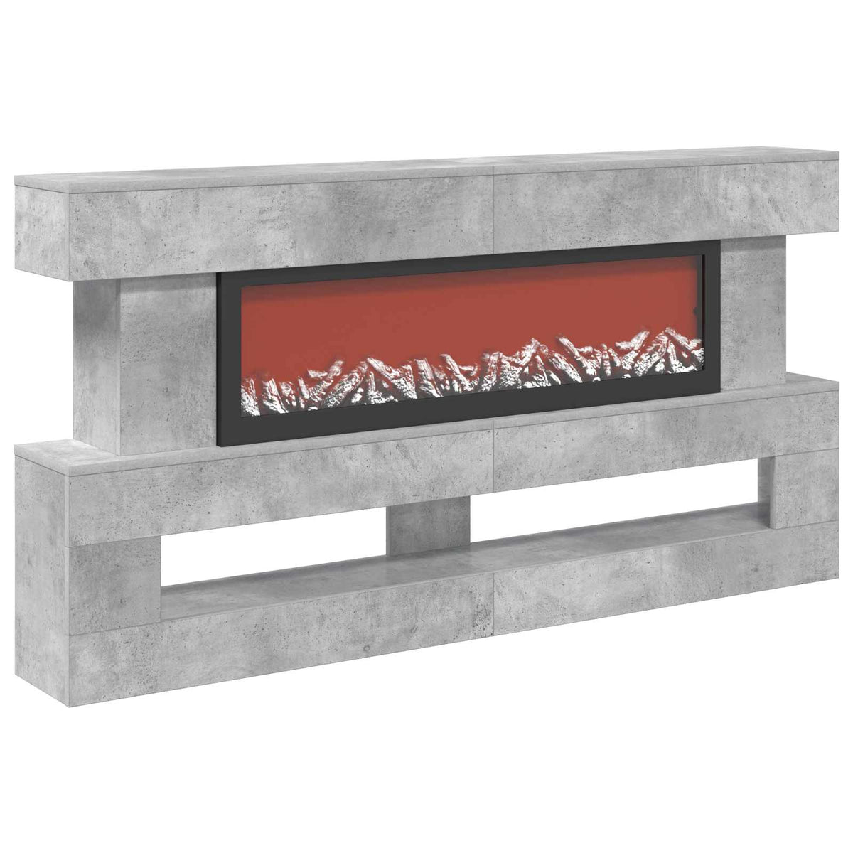 Elektrinis židinys Betono 150 x 21 x 77 cm Apdirbta mediena