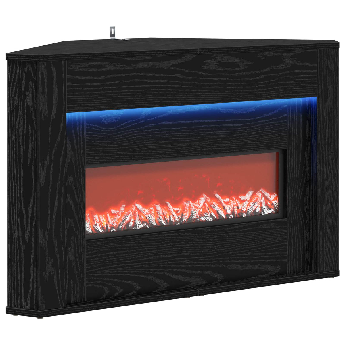 Židinys su LED juosta Juodojo ąžuolo 95 x 42,5 x 60 cm