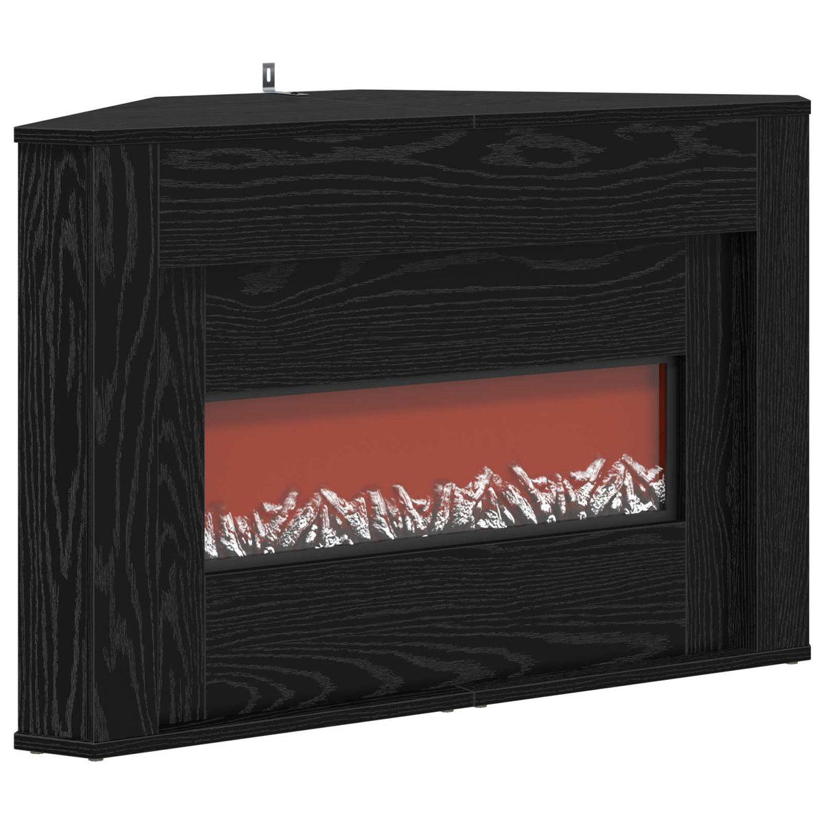 Židinys su LED juosta Juodojo ąžuolo 95 x 42,5 x 60 cm