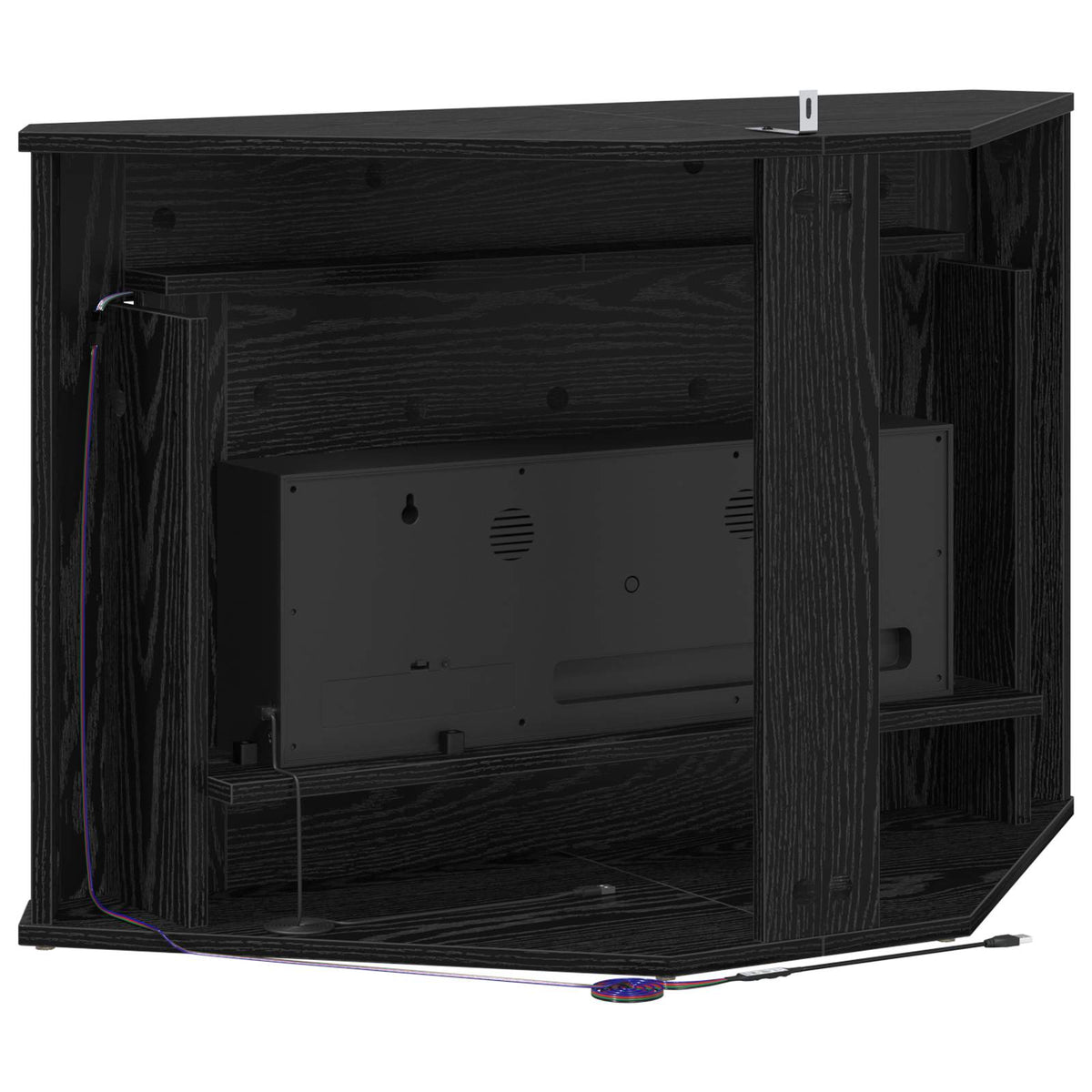Židinys su LED juosta Juodojo ąžuolo 95 x 42,5 x 60 cm